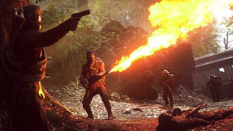 Используйте огнеметы, чтобы жечь своих врагов Скачать Origin для Battlefield 1