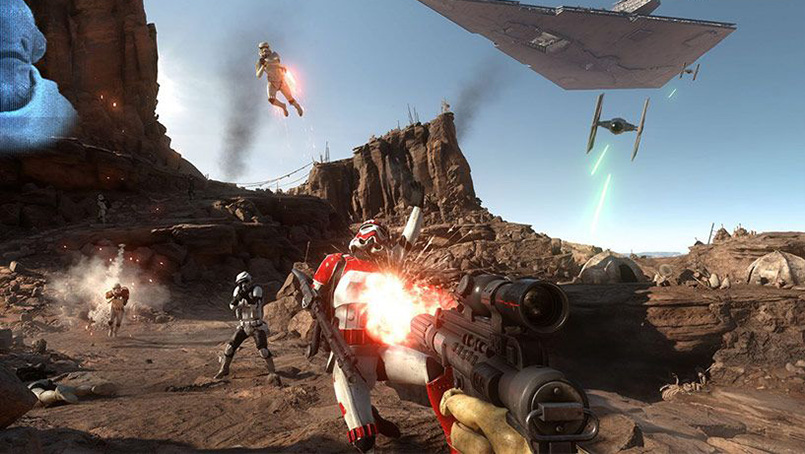 Вид от первого лица Перестрелка с штутрмовиками Battlefront
